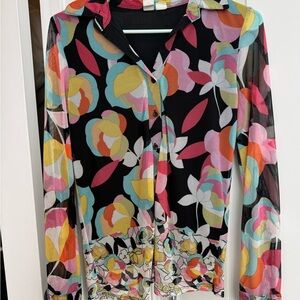 Joie Multicolor Sheer Blouse